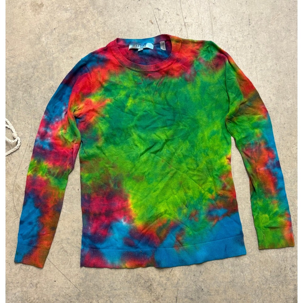 Tie Dye Knit Sweater The Line‎ Multicolor Pullover Long Sleeve Women's